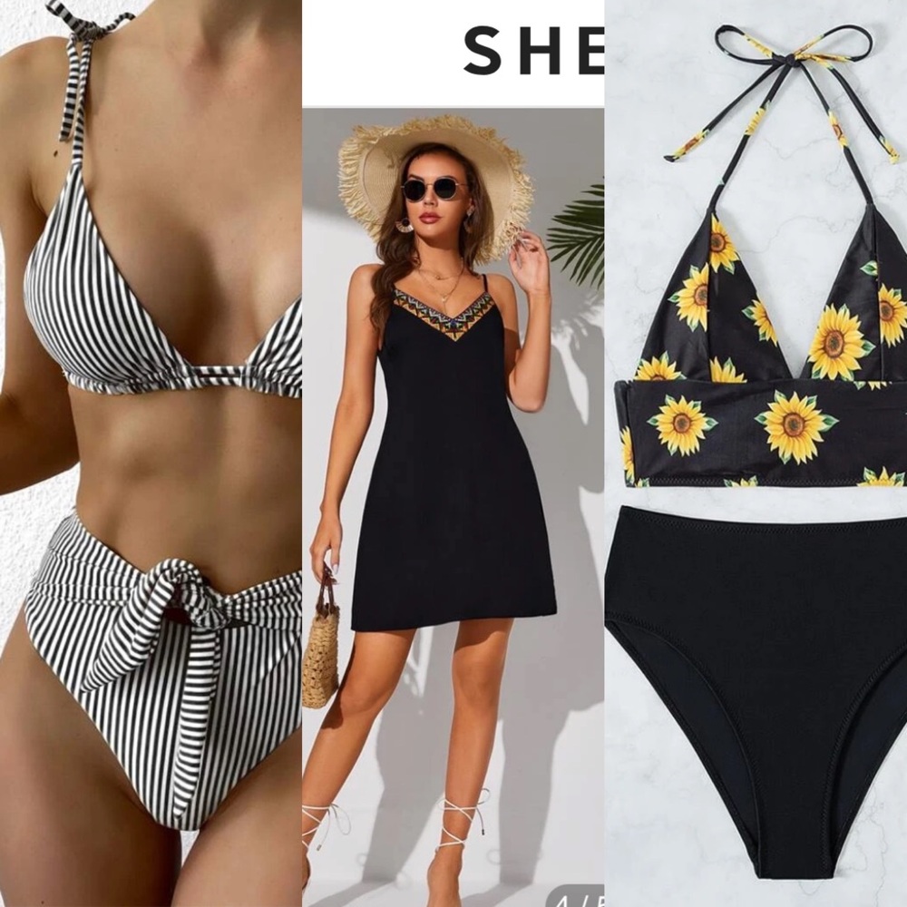 New! 2 bathing suits and 1 cover up